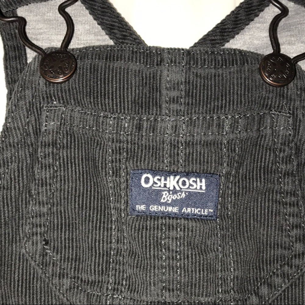 OshKosh B'gosh Gray Boys Corduroy Lined Overalls - Picture 2 of 7
